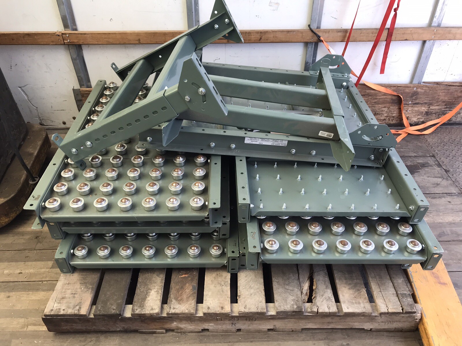 7 Uline H5583 Ball Transfer Tables 24" ' & 8 H3414 Leg Stands