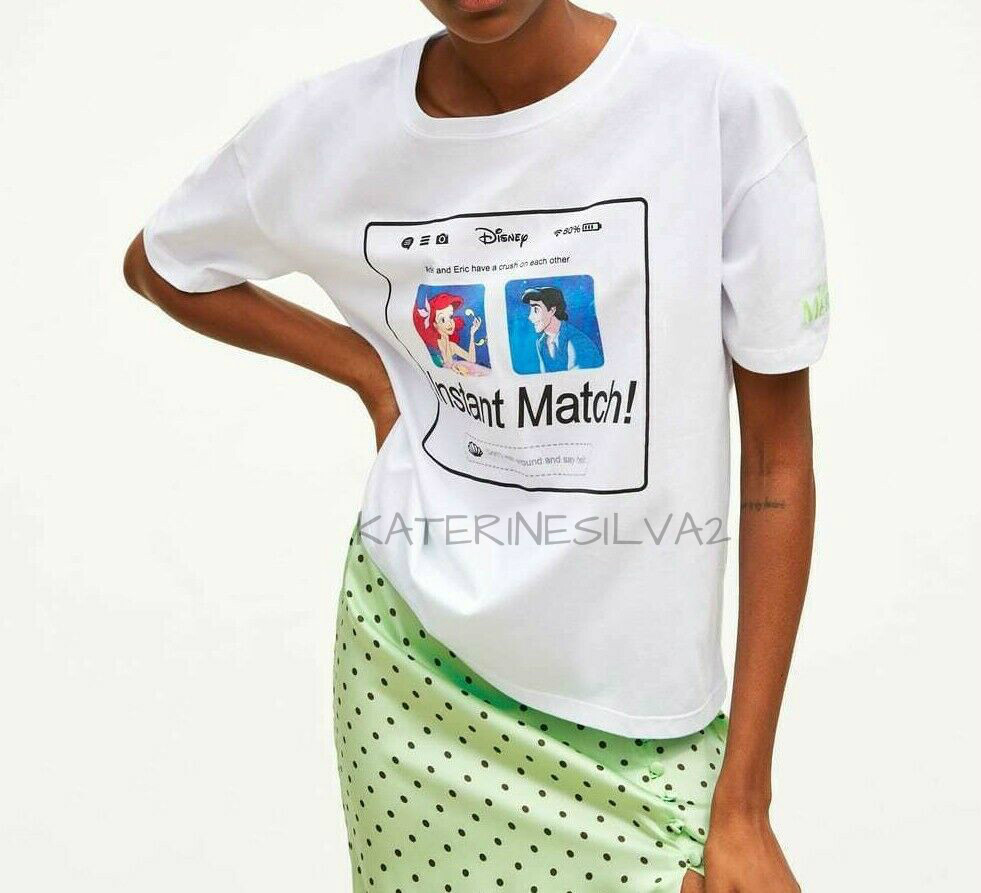 Zara New Woman Ss19 White The Little Mermaid C Disney T Shirt Ref 5350 310 Ebay