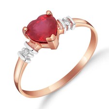 14K. SOLID GOLD RING WITH NATURAL RUBY & DIAM...