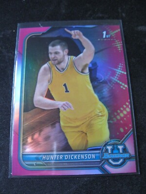 HUNTER DICKENSON 2022 1st Bowman University Chrome Pink Refractors #77 MINT