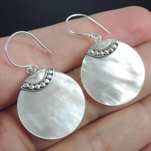 Boucles D'oreilles Pendentif En Nacre/coquille Argenté - Modèle SH57 - Neuf Avec étiquettes