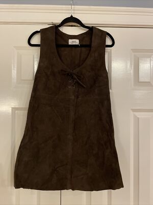 Urban Outfitters Brown Suede Leather Lace Up Shift Dress, Size Small, New!  | eBay