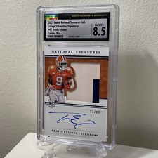TRAVIS ETIENNE 2021 NATIONAL TREASURES RPA /49 Century Blue CSG graded 8.5