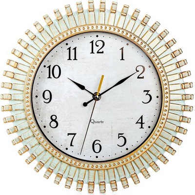 Nous 12'' Retro Wall Clo, Silent Non-Tiing Round Clo, Aqua Battery