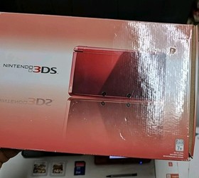 Nintendo 3DS Flame Red Console System Complete in Box w/ Games