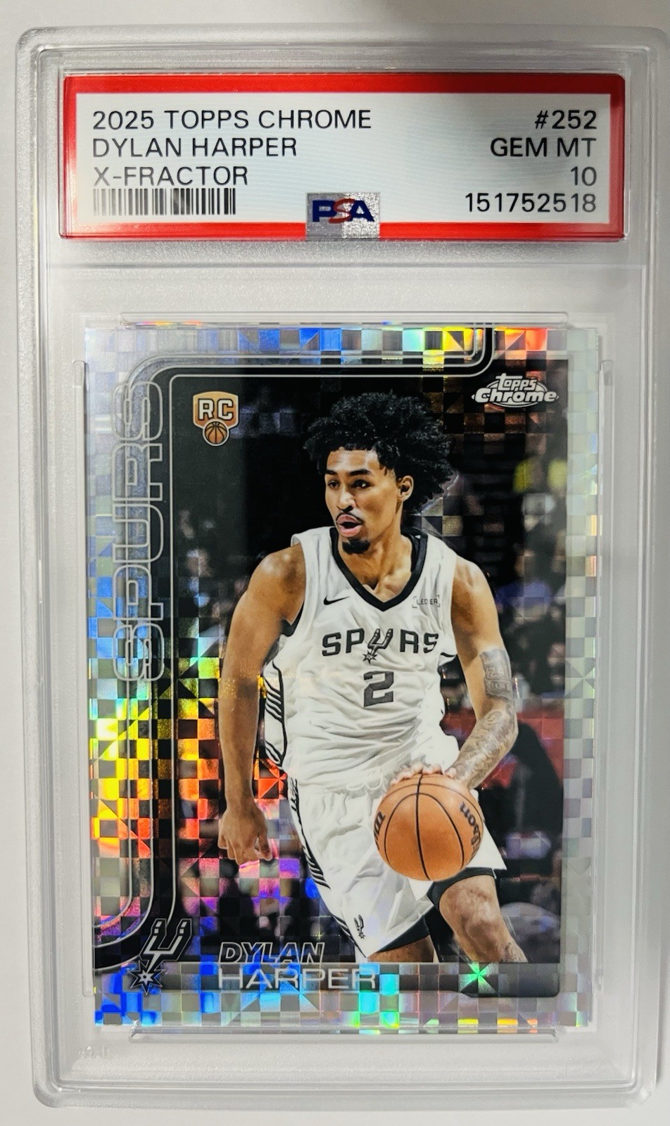 2025 Topps Chrome Dylan Harper Spurs #252 X-Fractor RC PSA 10 Gem Mint 💎 🔥