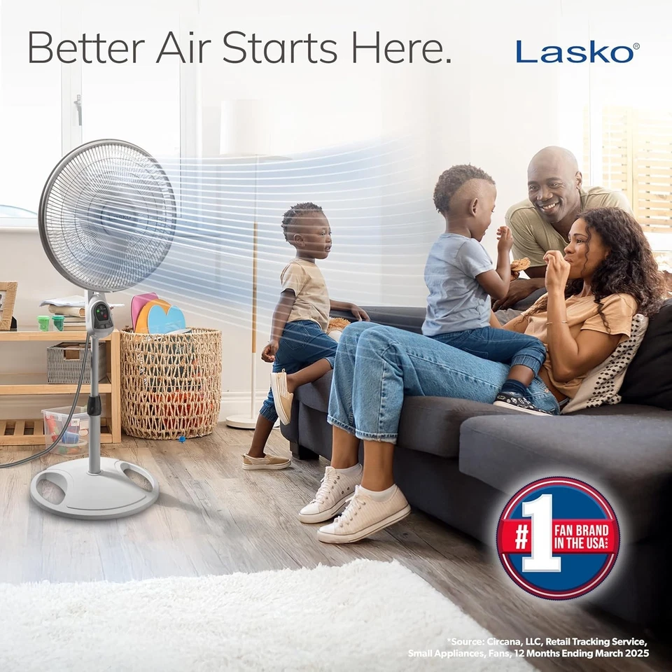 16-Inch Oscillating Adjustable Pedestal Stand Fan with Remote Control & Timer - Image 4 of 4