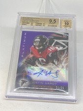 2015 Platinum Auto Rookies Justin Hardy   REFRACTOR /25  RC BGS 9.5/10 POP 1