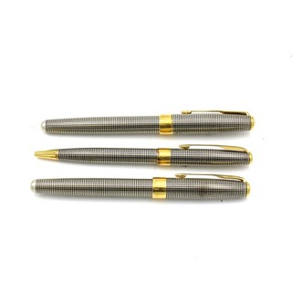 Parker Sonnet Cisele 18k Gold Nib Fountain Ballpoint Pen Lot of 3 #X1139 2