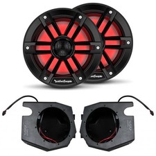 Rockford Fosgate M1-65B Black Grill 6.5" Marine Coaxials SSV Works Front Spea...