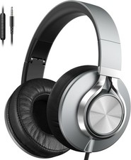 Wired Headphones with Microphone Volume Control, Noise Reduction Foldable Comfor