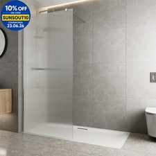 Image of Walk In Wet Room Shower Screen Frameless 8mm Fluted Glass Polished Chrome 1000mm