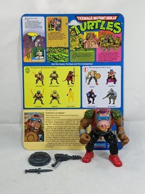 Teenage Mutant Ninja Turtles TMNT BEBOP Soft Head Complete w/ Card 10 Back 1988