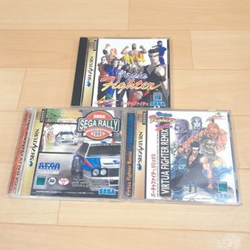 Japanes Sega Saturn Console Bundle with 2 Controllers & 6 Games HST-3220 White