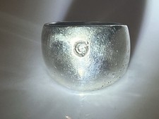 VTG Sterling Silver MEXICO White CZ SOLITAIRE TAPERED BAND RING size 5 10g Unise