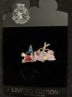 DISNEY PIN DS EXCL SORCERER MICKEY EASTER BUNNY FANTASIA DANCING BROOMS LE 250