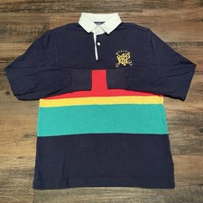 Polo Ralph Lauren Gold Crest Rugby Shirt Men S Custom Fit Multi Stripe Heritage