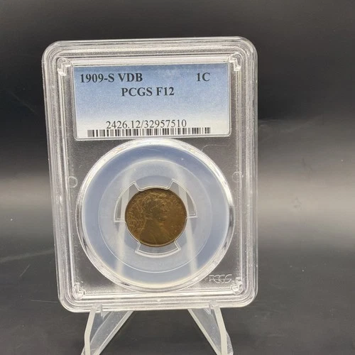 1909 S VDB 1C Lincoln Wheat Cent -  PCGS F 12 - KEY DATE