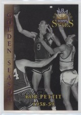 1996 Topps Stars Golden Season Finest Refractor Bob Pettit #85 HOF 7m4