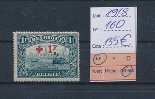 LS97060 Belgium 1918 red cross overprint Schelde free lot MNH cv 135 EUR