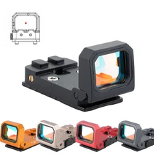 Mini Folding Flip Up 3 MOA Red Dot Reflex Sight For Glock MOS and RMR Pistols
