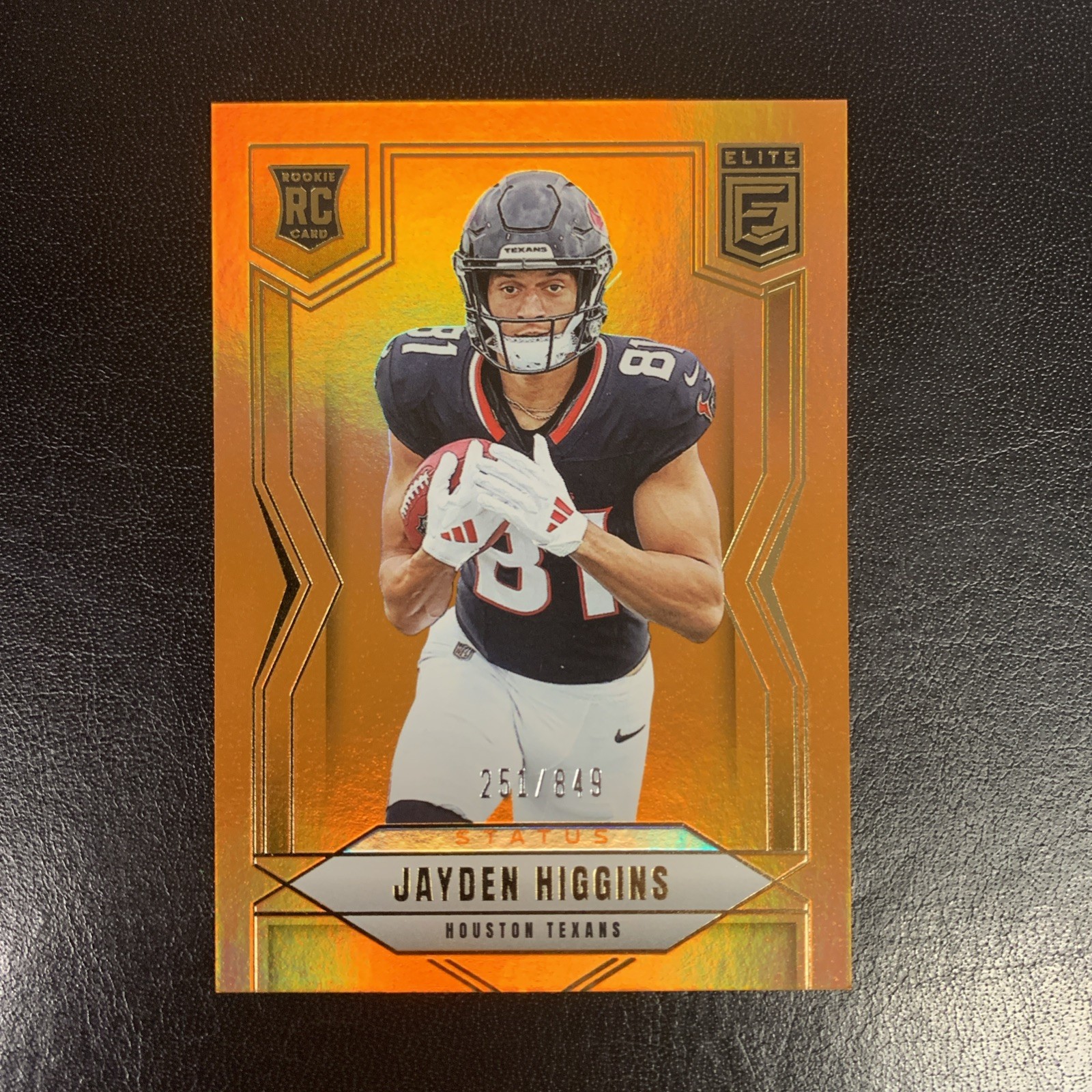 2025 Panini Donruss Elite, Jayden Higgins #134 Status Metallic Orange /849