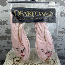  Vtg Deerfoam Grandma Slippers Sz Med 6 1/2 -
