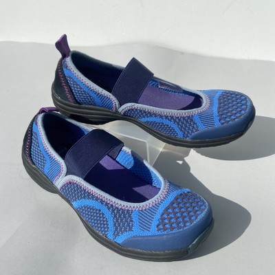 SANITA 02 Life Laguna Mary Jane Shoes Sz EU 38 US 7 Blue Geometric Slip On