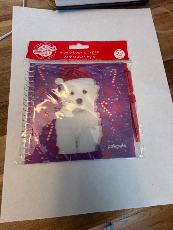  New-Christmas House Petpals Memo Book W/ Pen. 50 Sheets. 12x12c