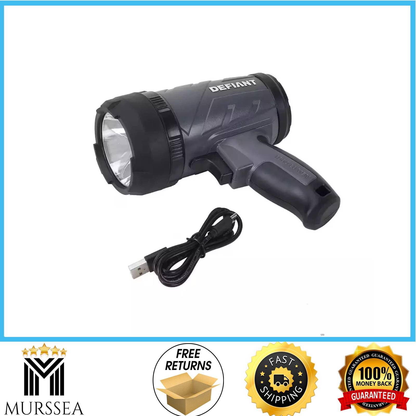 Defiant 1000-Lumen Black LED Rechargeable Spotlight Compact 1008524429