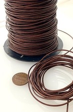 1mm Genuine Leather Round Dark Brown Cord 12 Feet 4 Yards