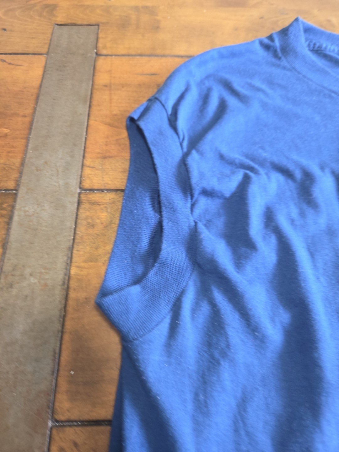 Vtg 90s Fruit of the Loom Single Stitch Pocket Muscle Tank Top Shirt Blue XXL US image 5