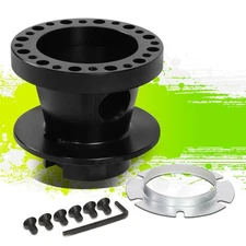 Black Aluminum 6-Bolt Steering Wheel Hub Adapter Boss Kit for Chevy GMC Dodge