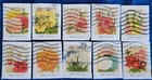 US Stamps Vintage Flower Seed Packets Stamps Used Set of 10 On Paper 4754-4763