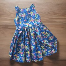 Polo Ralph Lauren Girls A-Line Floral Sleeveless Knee Length Dress 4/4T Colorful