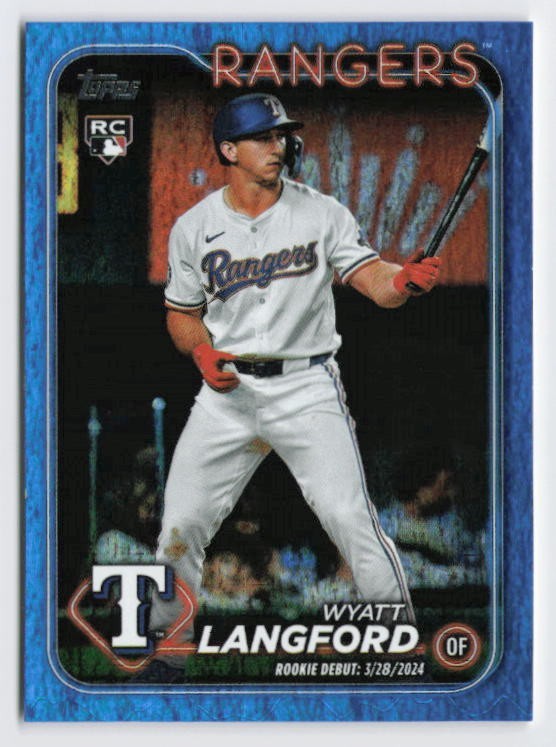 2024 Wyatt Langford Rookie Card Topps Update Series Blue Foil /999 #US341