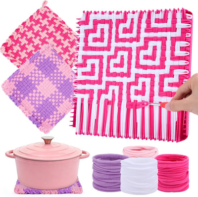Pro 10 Inch Potholder Loom Kit for Kids & Beginners, Large Weaving Loom Crafts f