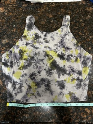 Lululemon Align Tank Top Radial Tie Dye Womens 12 Gray Yellow No Padding