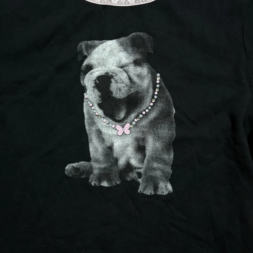 Camisa Bulldog Inglés Autoestima Años 2000 Y2K Niñas Jóvenes XL Foto 2 de 4