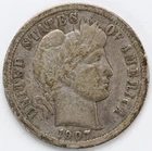 F 1907 S Barber Dime