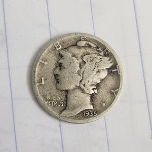 1935 P Mercury Dime.  Better Grade, 90% Silver Nice Coin