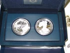 2012 S REVERSE & PROOF SILVER EAGLE 2 COIN SAN FRANCISCO SET WITH BOX/COA