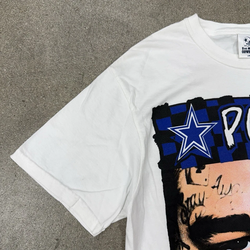 Camiseta Post Malone x NTWRK x Dallas Cowboys blanca para hombre camiseta grande cara grande Foto 4 de 4