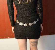 Vintage 1950's Navajo Sterling Silver Concho Belt, 34"