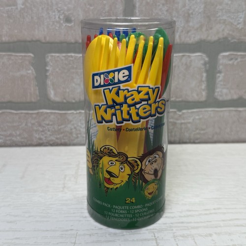 Dixie Krazy Kritters 17 Piece Childrens Cutlery Utensils Zoo Animal Fork Spoon - Picture 13 of 14