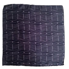 Robert T Talbot All Silk Pocket Square Navy Blue Print Hand Rolled Made in Italy