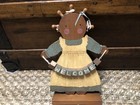 VINTAGE/PRIMITIVE NANNY WOOD HAND MADE 11" X 7" BLACK AMERICANA  WOOD BASE — photo 1