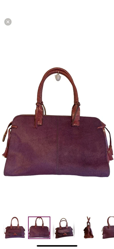 Bolso de Hombro ANTONIO MELANI Cuero Cabello de Becerro Borgoña Foto 2 de 4