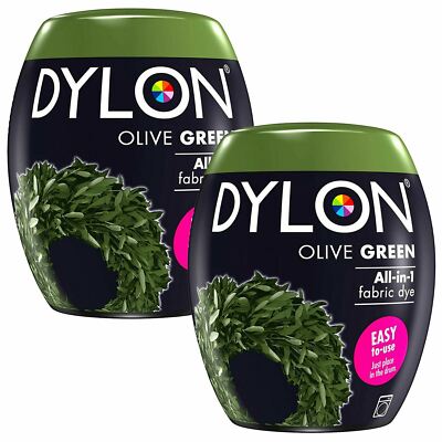 Dylon Waschmaschine Stoff Färbe Pod, olivgrün, 2 Packungen à 350 g