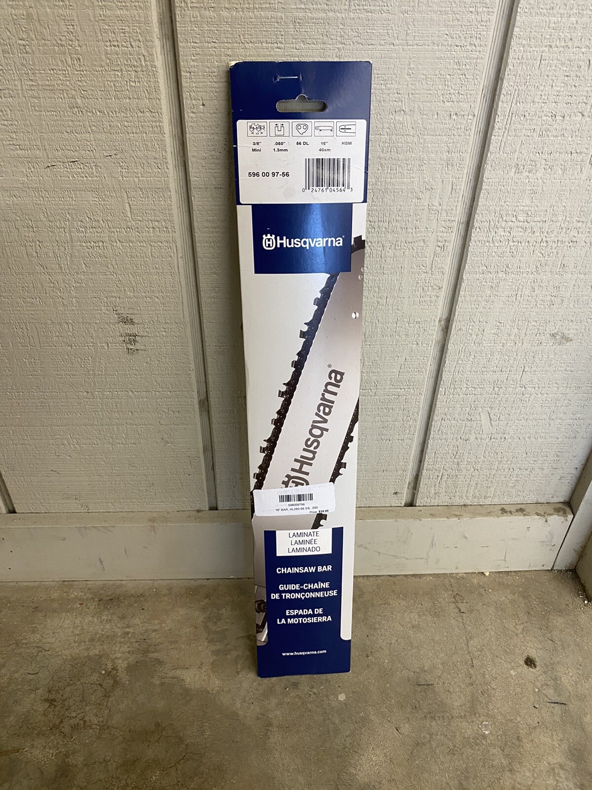 Husqvarna 16-Inch Chainsaw Bar 3/8 .050 Gauge 596009756 for HL280-56